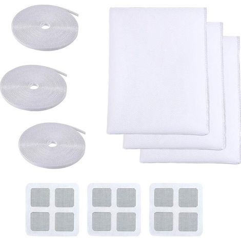 Fenster-moskitonetze, 3-teilig, 150 Cm X 200 Cm, Insektenschutz Für Fenster, Moskitonetz Für Fenster, Moskitoschutz-set (weiß)