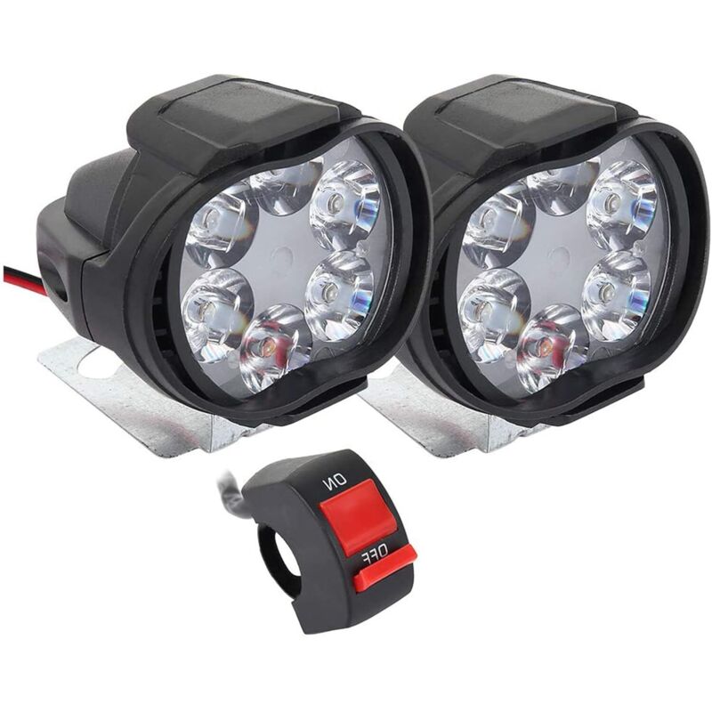 Zusätzlicher Led-motorradscheinwerfer, 12-v-zusatzscheinwerfer Vorne Für Motorräder, Nebelscheinwerfer Mit Schalter, Geeignet Für Lkw, Motorräder, Quads Und Roller
