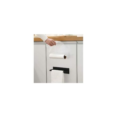 Set Aus Zwei Selbstklebenden Handtuchhaltern – Zur Befestigung An Der Wand Oder Unter Möbeln/spüle/kühlschrank – Für Bad Und Küche (schwarz Und Weiß)
