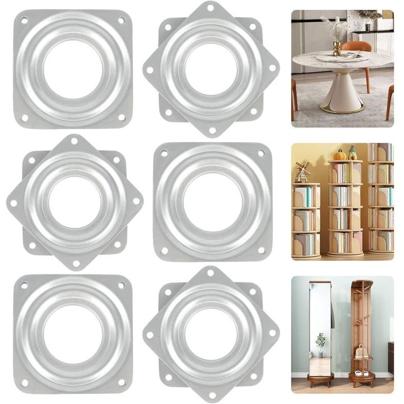3-zoll-metalldrehteller – 6-teilig, 360°-drehung Mit Kugellagern, Für Möbel Und Fernseher, Quadratisch