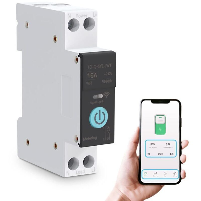 Din-schienen-leistungsschalter, Wlan-smart-schalter, Drahtlose Smartphone-fernbedienung, 3 Synchronisationsmodi, Funktional Für Haushaltsgeräte, Geeignet Für Den Heimgebrauch (16 A)
