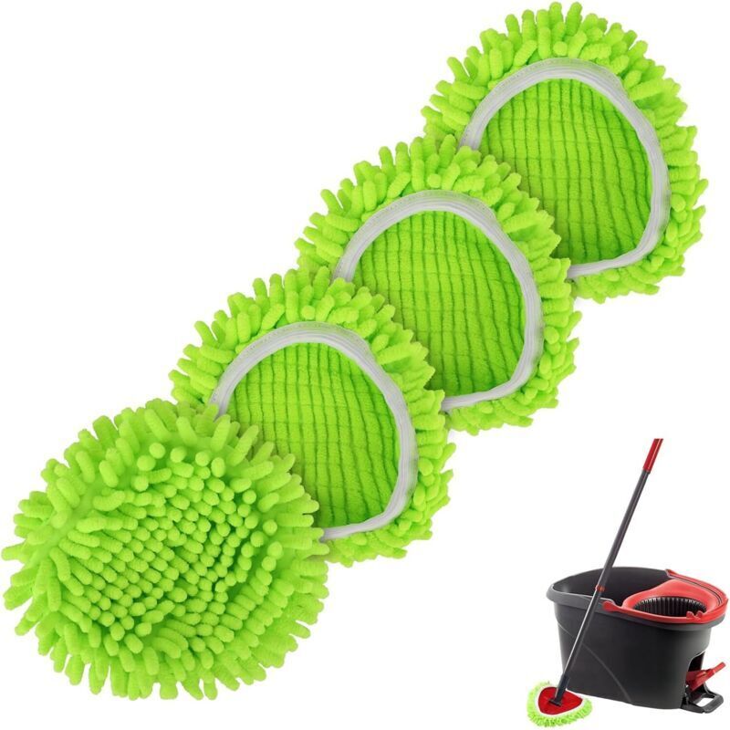 Ersatz-wischmoppkopf Für Den Easy-ring-mopp – 4er-pack Wiederverwendbare, Dreieckige, Drehbare Mikrofaser-wischmoppköpfe, Ein-tank-system