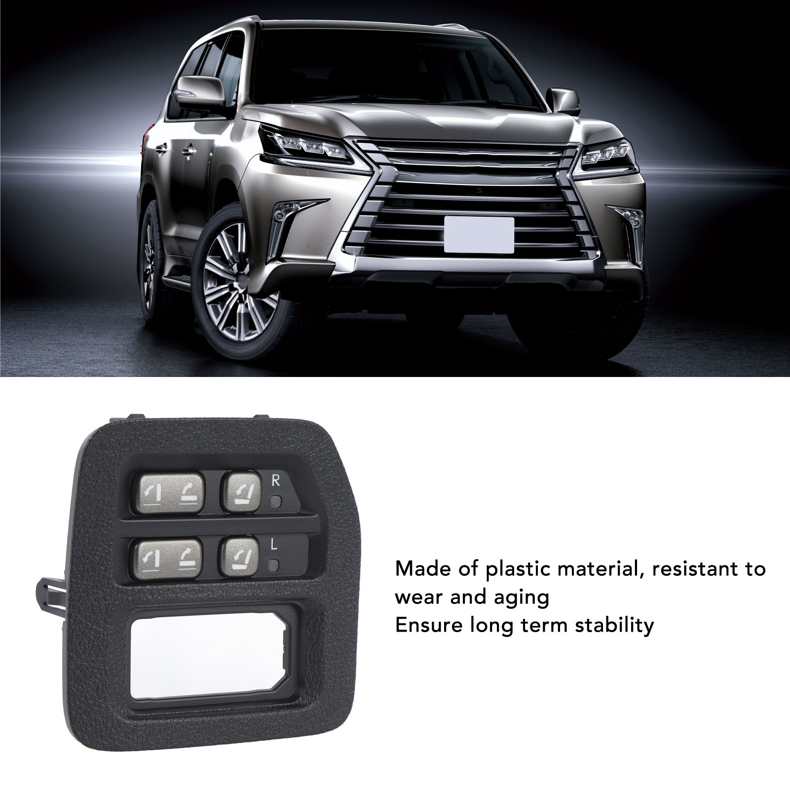 Rücksitz-klappschalter, Kompatibel Mit Lexus Lx 570 Iii, Schwarzes Gehäuse, Oem-teilenummer 15c223