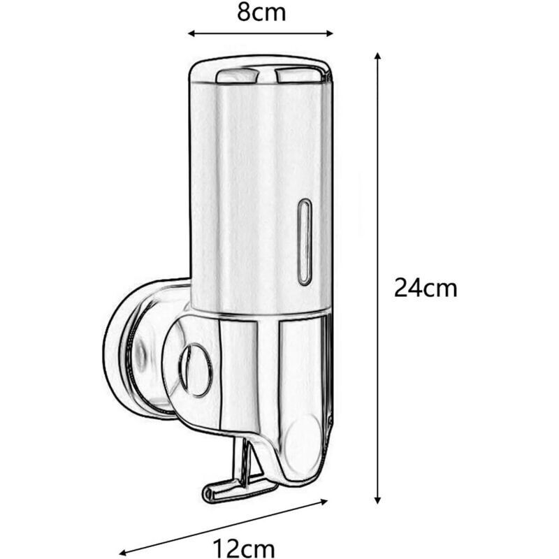 Schwarzer, Wandmontierter Seifenspender, 450 Ml – Mit Integriertem Halter Für Duschgel, Shampoo Und Reinigungsflüssigkeit, Maße 24 X 12 X 8 Cm