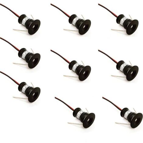 Schwarze 9er-packung Mini-led-spots, 12 V, 1 W, Einbaustrahler Für Küche, Treppenhaus, Schrank, Flur, Diy-beleuchtung, Warmweiß, Kaltweiß, Vitrine, Kleiderschrank, Kleine Decken, Ip65, 3.000.000 Stund