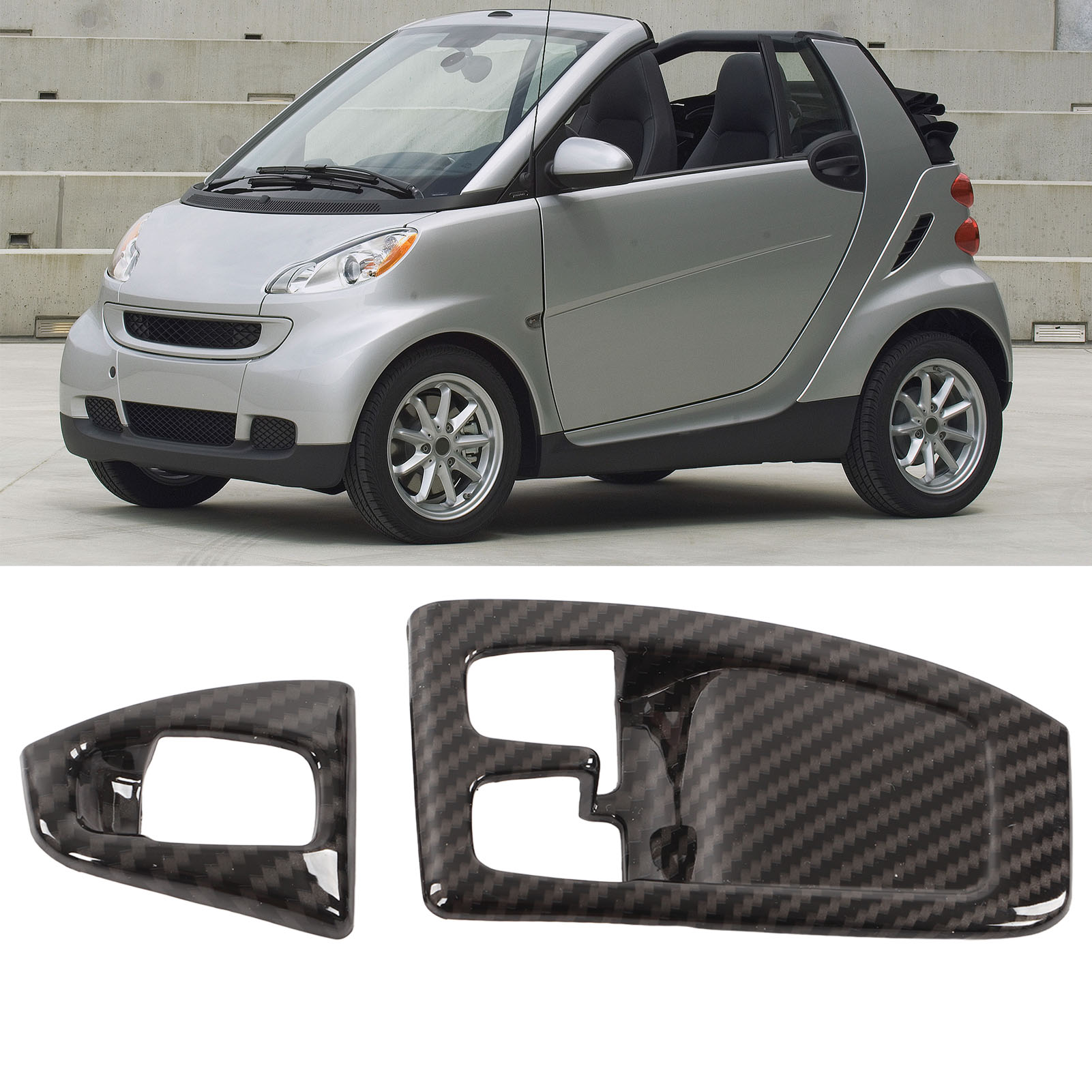 Fensterheberschalterabdeckung In Carbonfaser-optik Für Smart Fortwo W451 Phase Ii 2011-2014