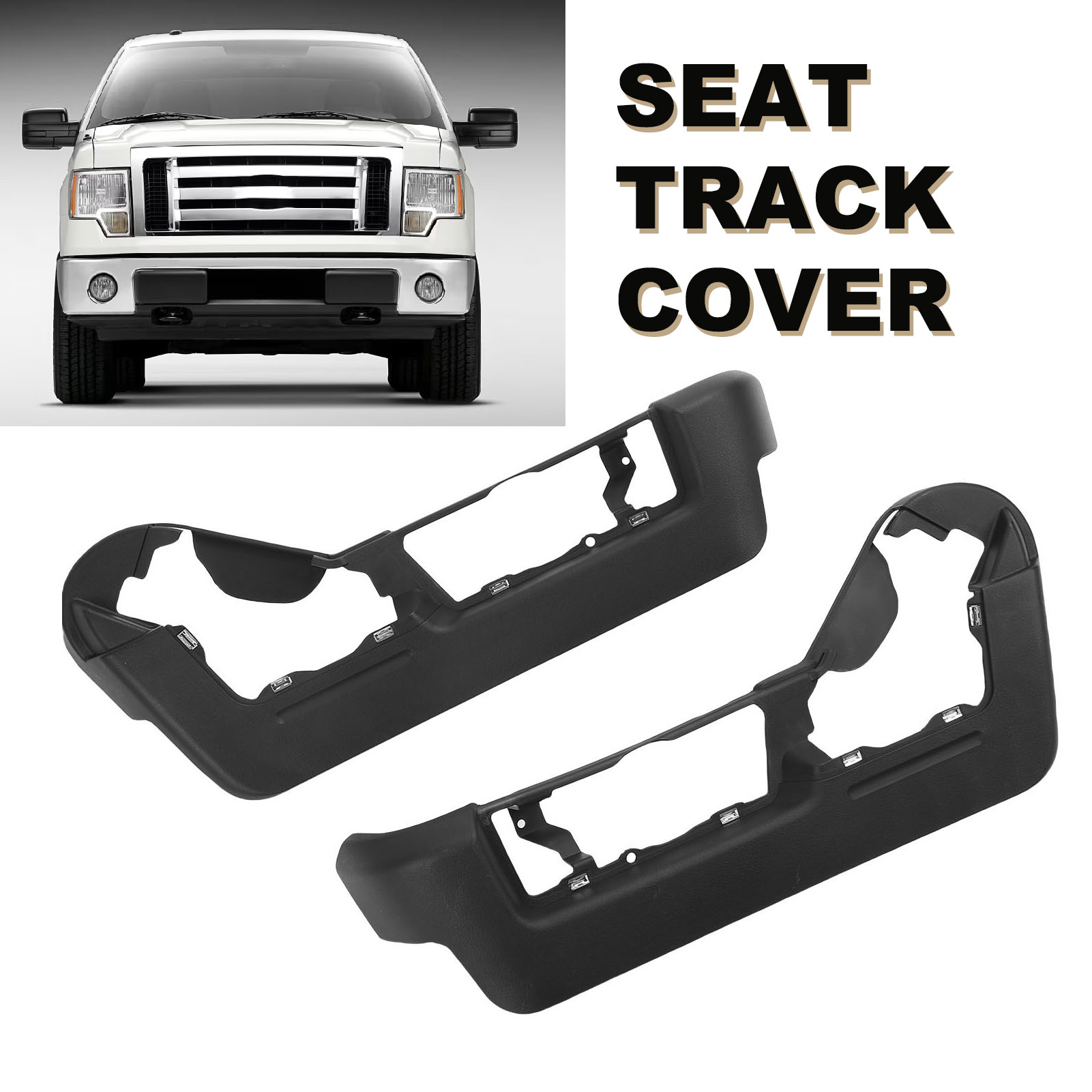 Sitzschienenschutz - Set Mit 2 Schwarzen Abs-abdeckungen Für Ford Mark Lt 2009-2014