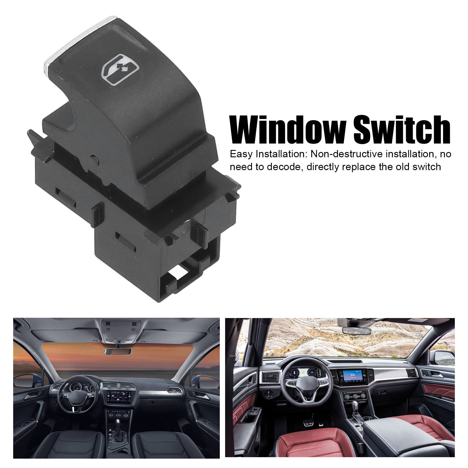 Fensterheberschalter 5g0 959 855l Schwarz Für Atlas 2018-2020 Und Golf R Mk7 2016-2019
