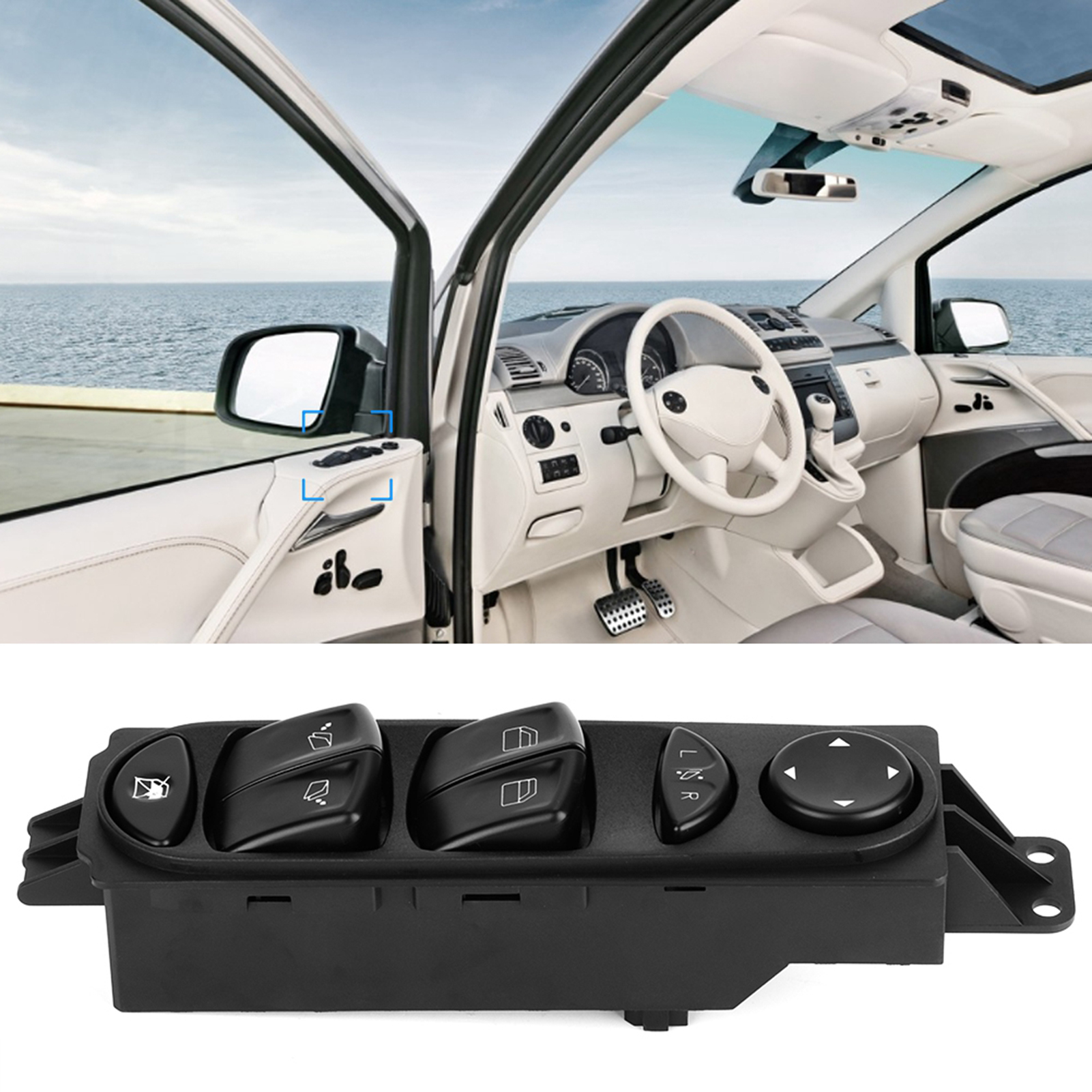 Viano 6395451213 Schwarzer Abs-hauptschalter Für Elektrische Fensterheber