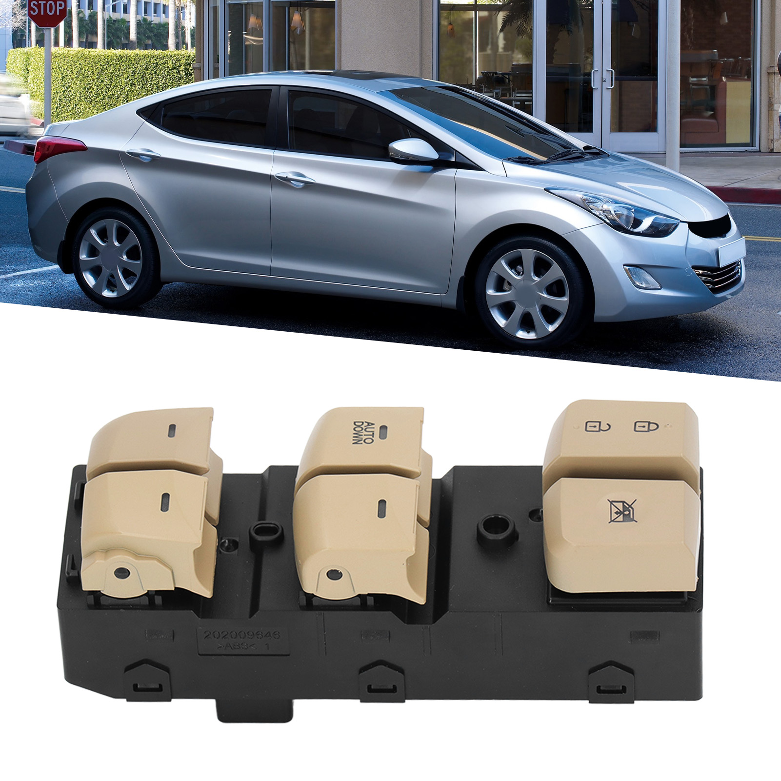 Fensterheberschalter Fahrerseite Für Hyundai Elantra 2011–2015, Modell 93570 3x000, Schwarzes Abs