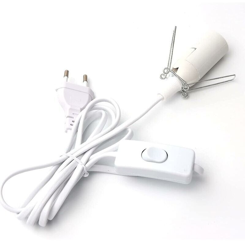 Netzkabel Mit Schalter Für Salzkristalllampe – E14-stecker, 1,8 M Länge, Weiße Buchse – 1 Stück