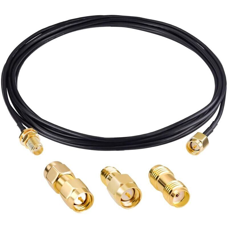 3 M Langes Koaxialkabel Mit Sma-stecker Auf Rg174-buchse, Inklusive 3 Adaptern – Hohe Flexibilität Und Geringe Dämpfung