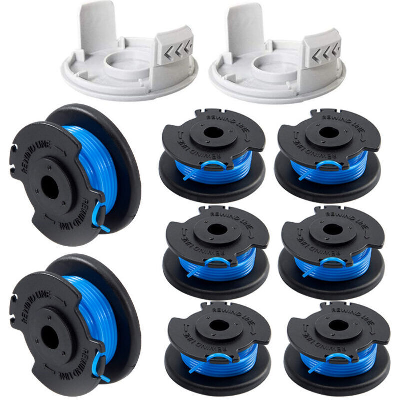 Ersatzspulen Für Ryobi One+ Ac14rl3a Freischneider – 8 Spulen Mit 1,6 Mm Faden + 2 Schutzhüllen, Je 3,4 M Länge