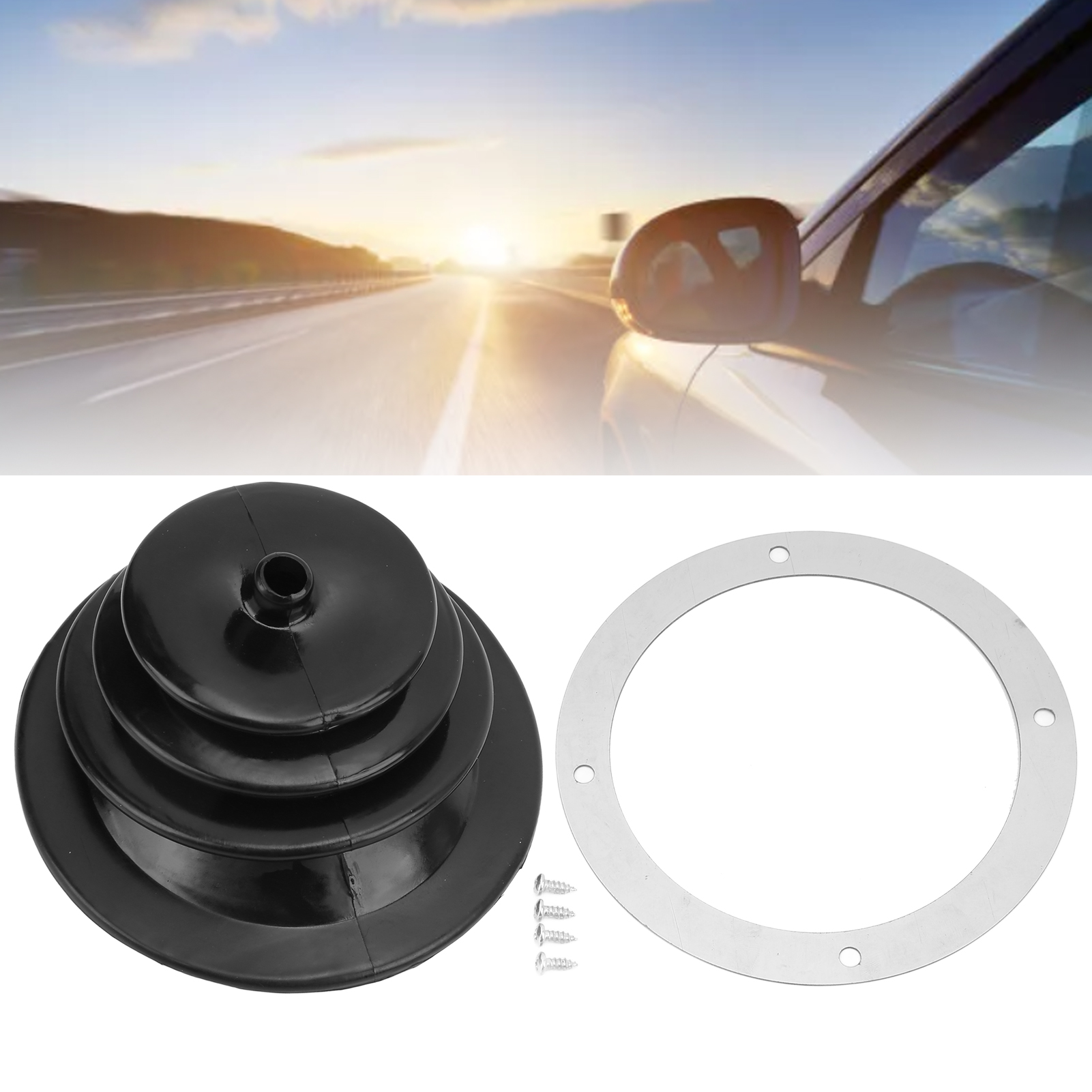 Schutzset Für Schalt- Und Bremshebel – Universelle Schwarze Staubdichte Gummiplatte Und -hülse (ø 13,3 Cm/5,250 Zoll)