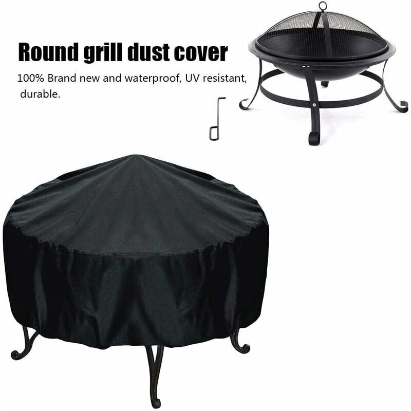 Runde Schutzhülle Fontainebleau 84x50cm Aus Wasserdichtem Und Uv-beständigem Oxford-pvc-gewebe – Schwarz