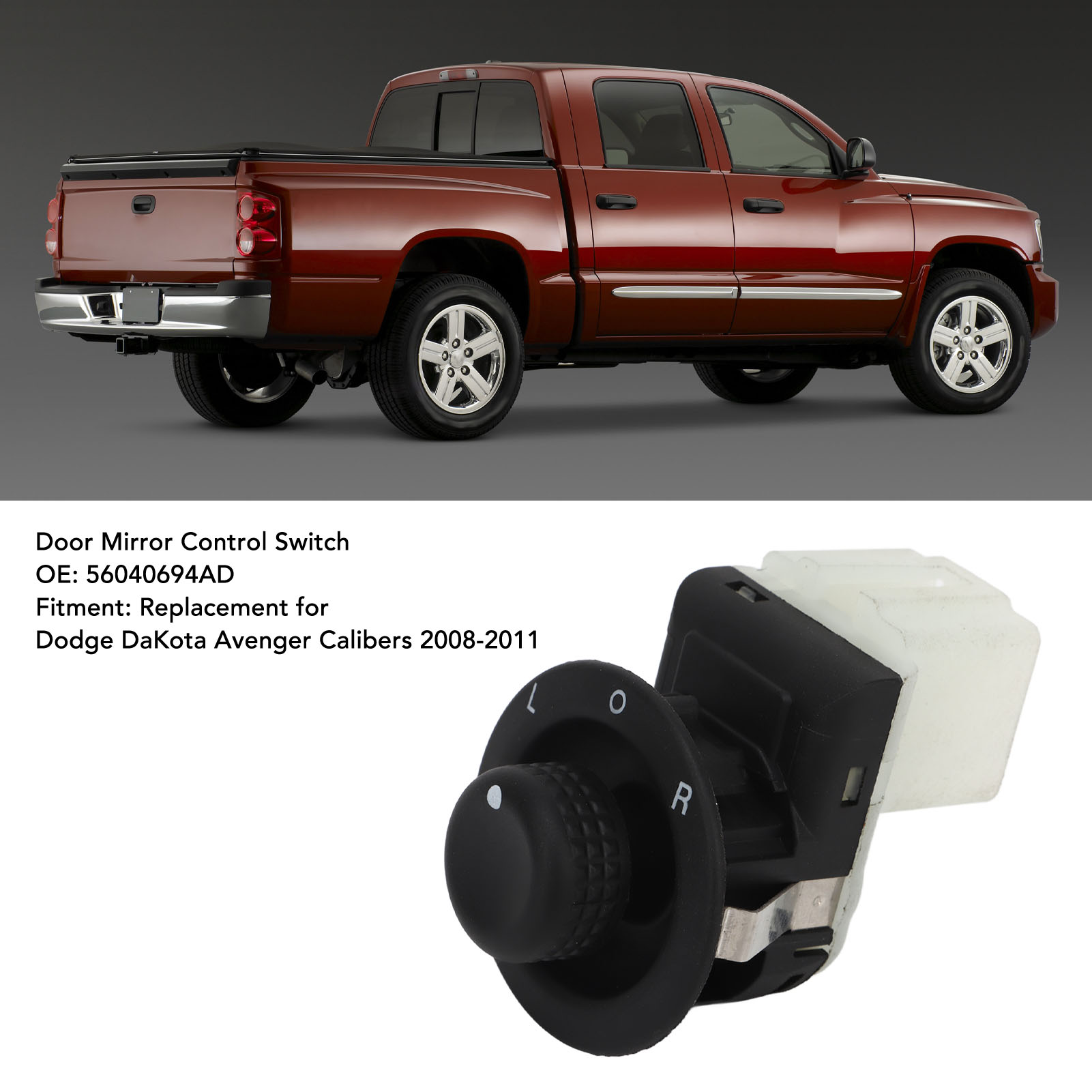 Seitenspiegel-verstellschalter 56040694ad, Kompatibel Mit Dodge Dakota Avenger Caliber 2008–2011, Abs-leistungsschalter