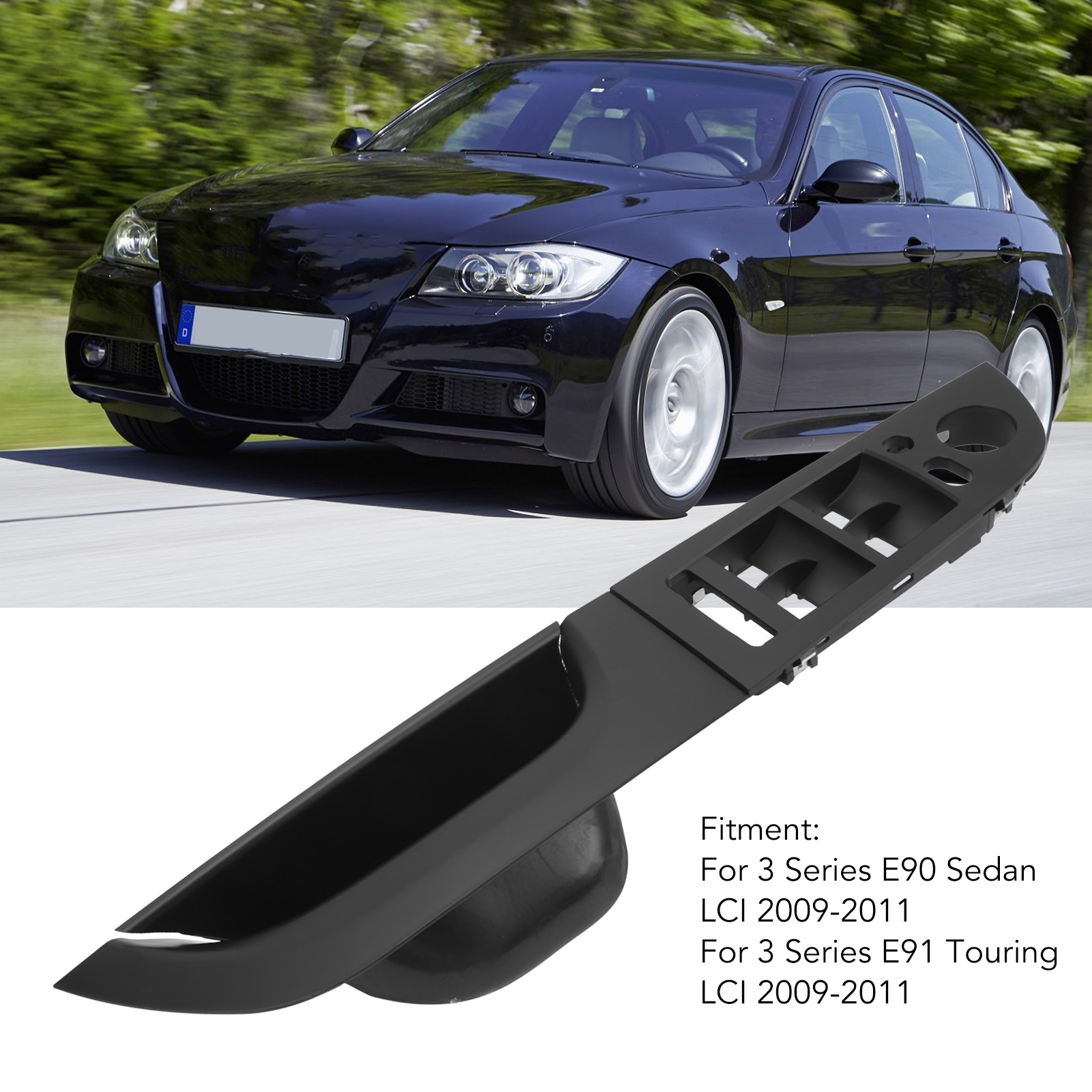 Fensterheberbedienfeld Und Armlehne Links (fahrerseite), 3er E90 E91 Limousine Lci Touring (2009–2011), Schwarzes Abs-gehäuse