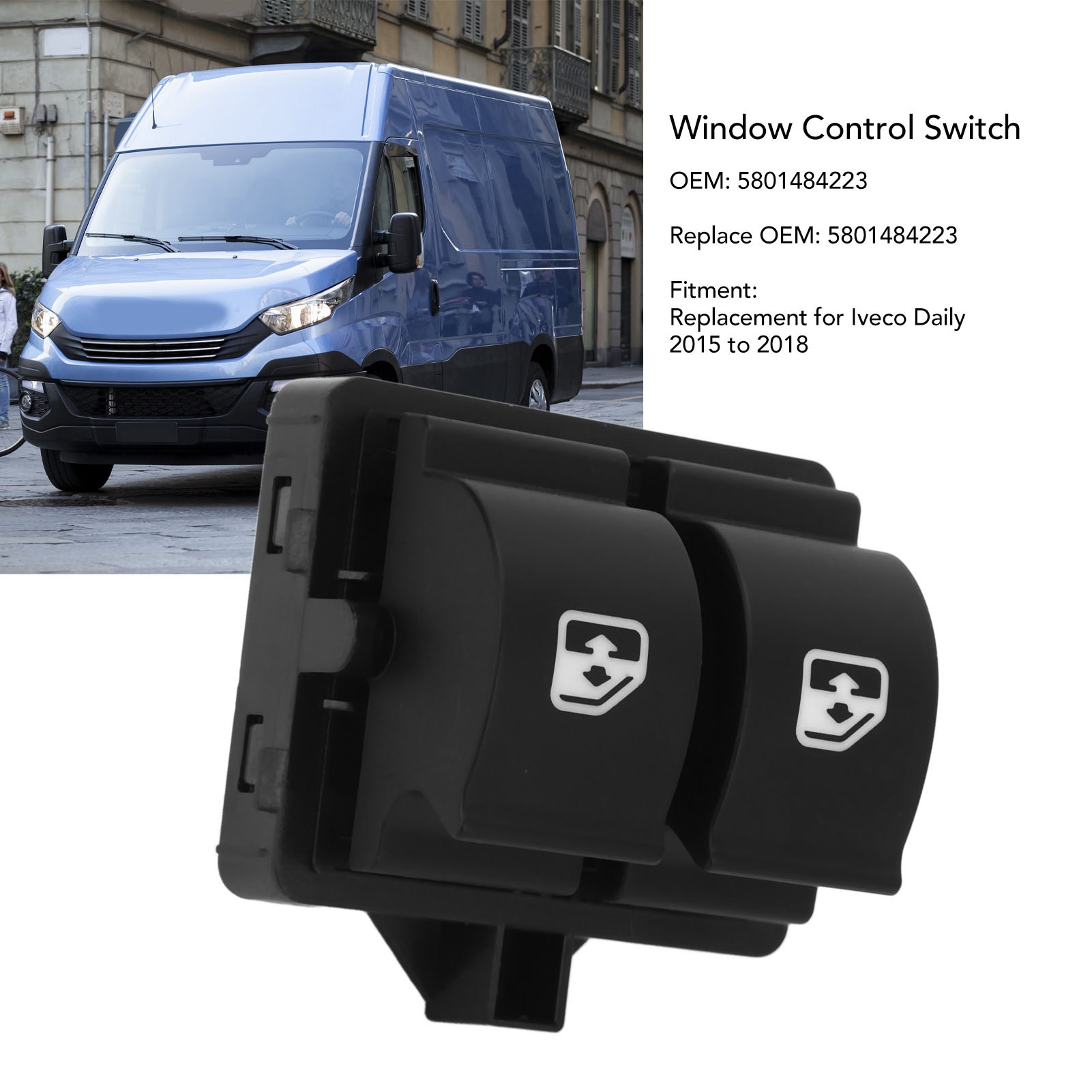 Elektrischer Fensterheberschalter Für Iveco Daily 2015-2018 - Modell 5801484223 / 5801511729