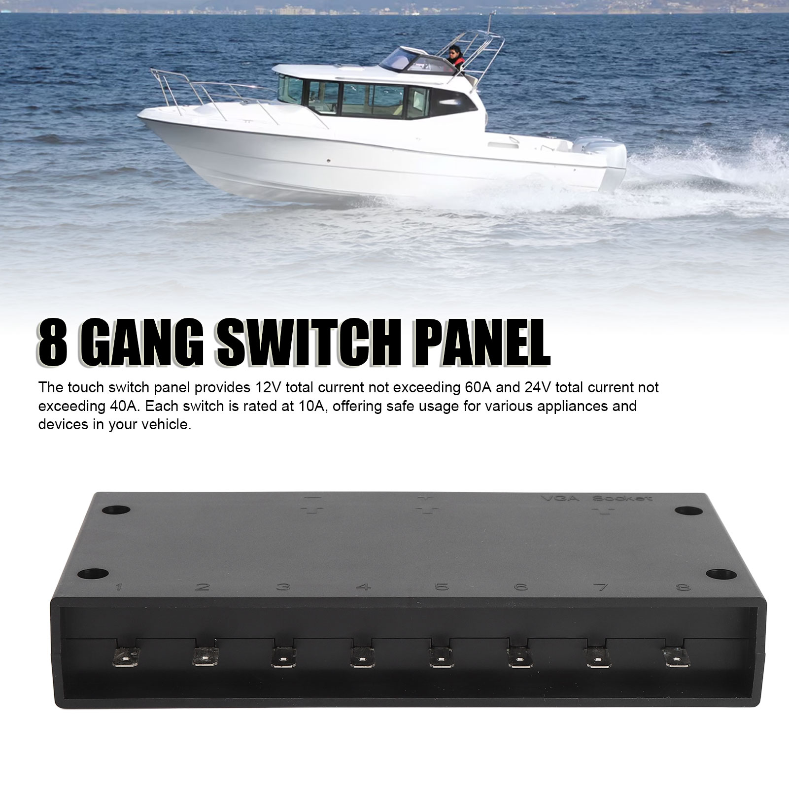 8-kanal Ip68 12v/24v Led-touch-steuerbox – Hochstabiles, Wasserdichtes Schaltpanel Für Fahrzeuge