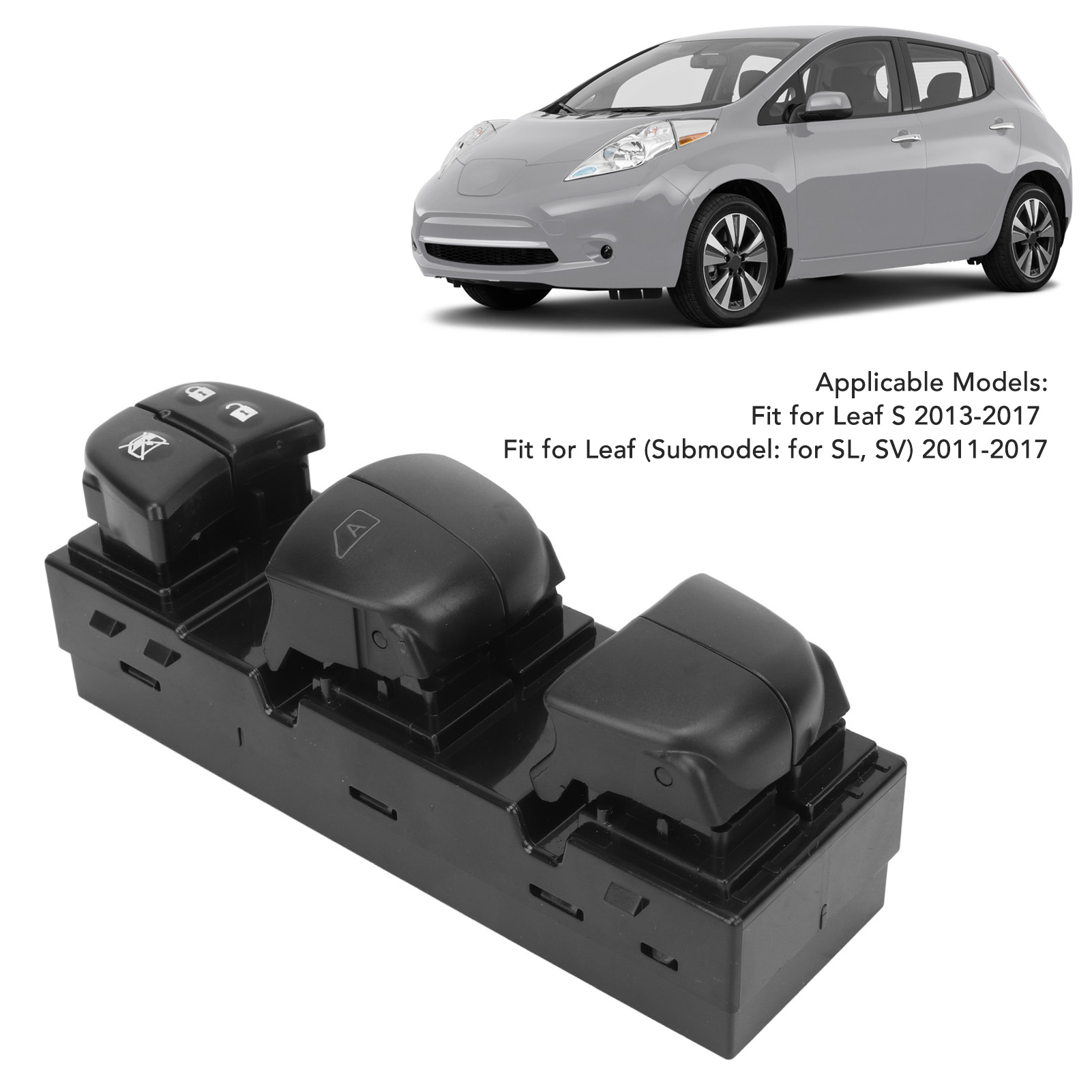 Elektrischer Fensterheberschalter Für Nissan Leaf 2011-2017 - Hauptschalter Links (fahrerseite) 254013nf0a Mit Einklemmschutz
