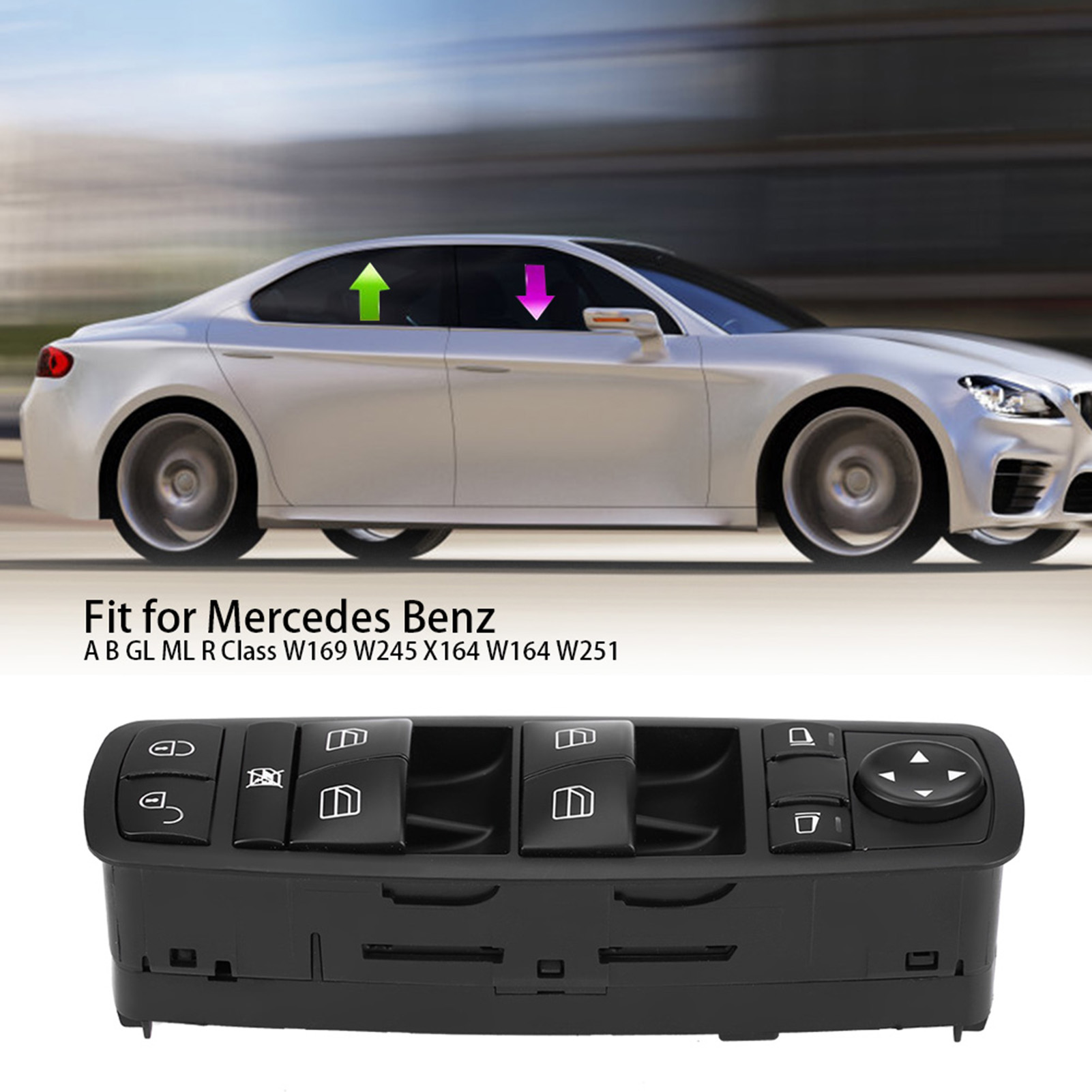 Mercedes-benz Fensterheberschalter Links (fahrerseite) [1698206610] - Schalterhauptschalter, Schwarz, Abs