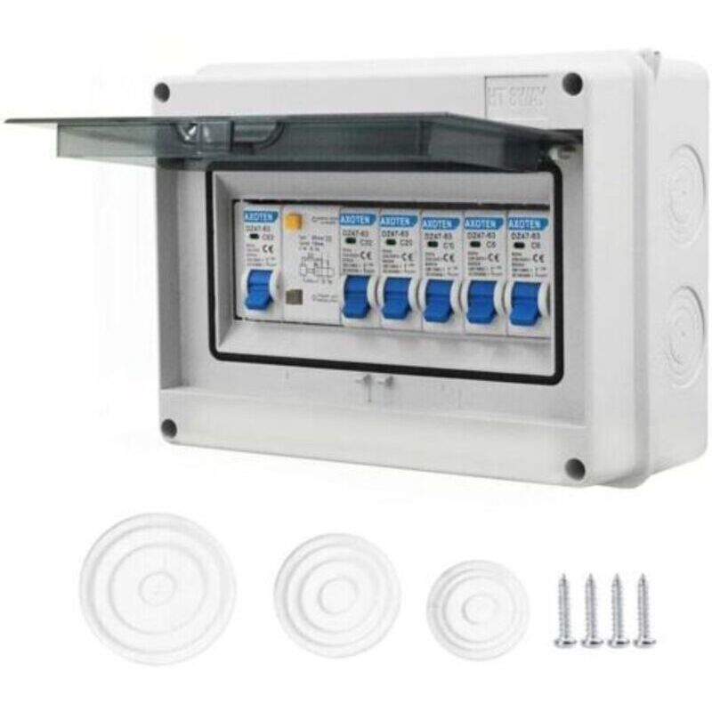 Wasserdichter 4-poliger Ip65-elektroverteiler Mit 63-a-leistungsschaltern Und Fehlerstromschutzschalter