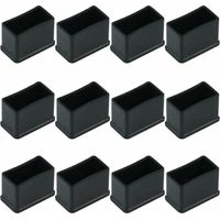 Set Mit 12 Schwarzen Gummischutzkappen Für Möbelfüße – Maße 15 X 30 Mm – Geräuschdämpfung Und Bodenschutz – Crezuo