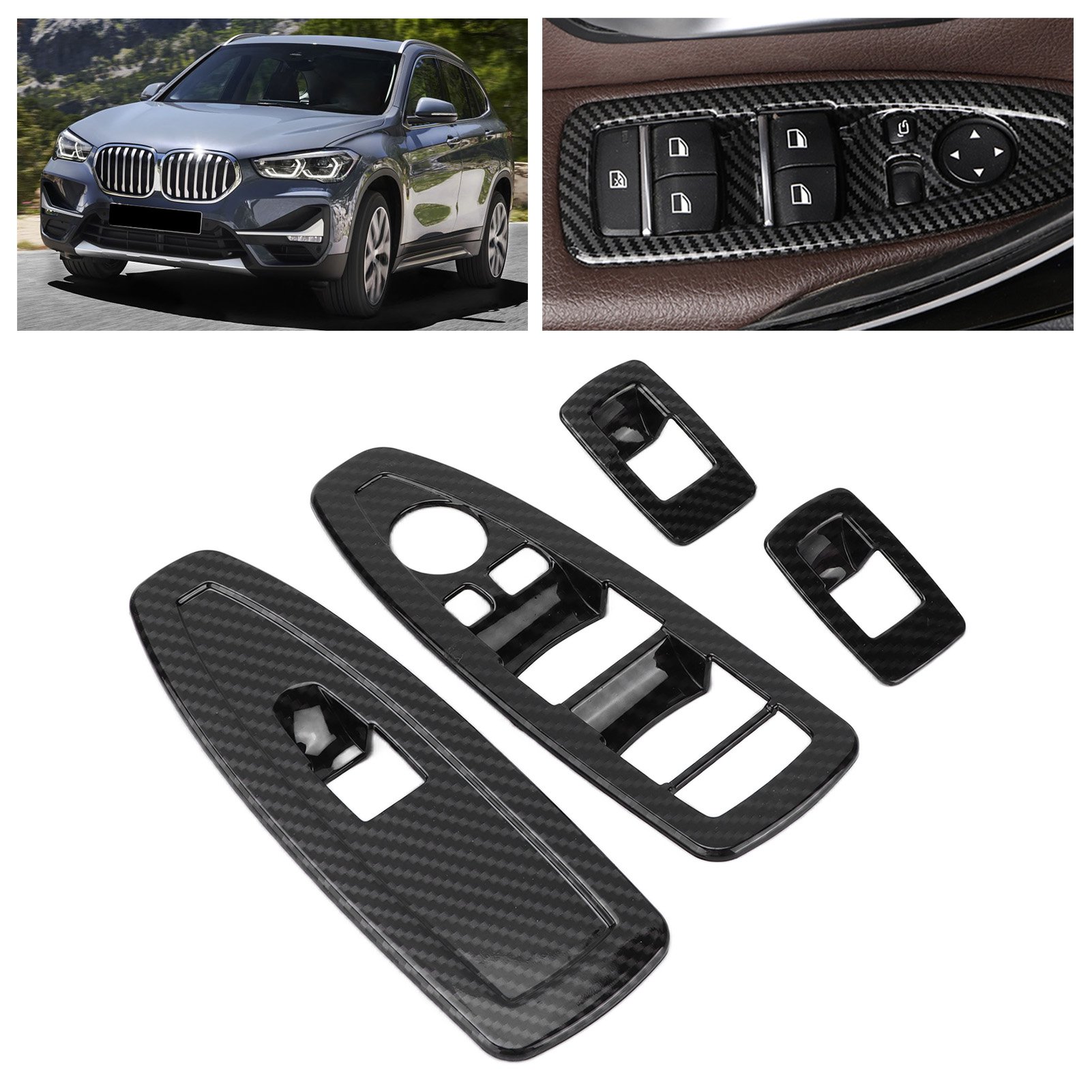Fensterheberschalterabdeckung Im Abs-carbonfaser-stil, Kompatibel Mit Bmw X2 F47 Und X1 F48 (ab 2021)