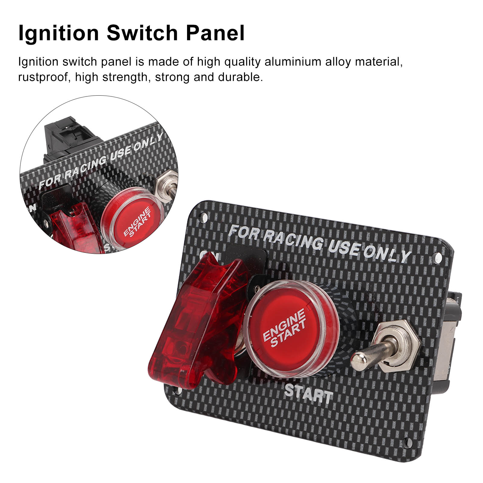 Motorstartknopf, Zündschalter In Carbon-optik, Aluminium, 12 V