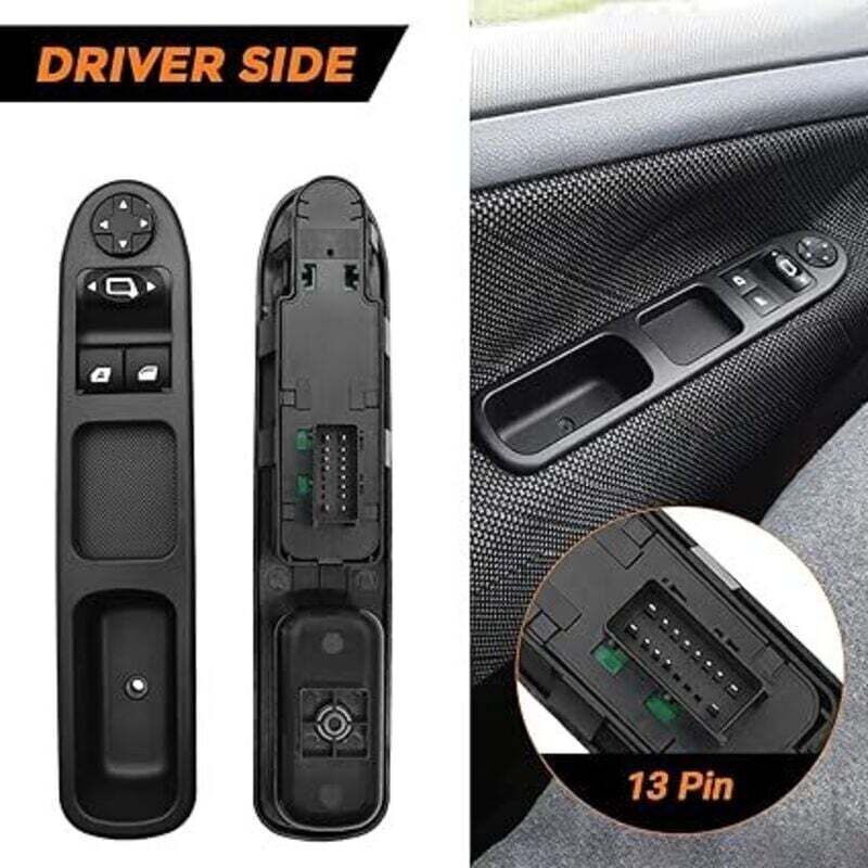 Fensterheberschalter Für Fahrer- Und Beifahrerseite, Kompatibel Mit Peugeot 207, Elektrischer Fensterheberschalter, Fensterheberknopf, Modelle 6490.hq Und 6554.qc