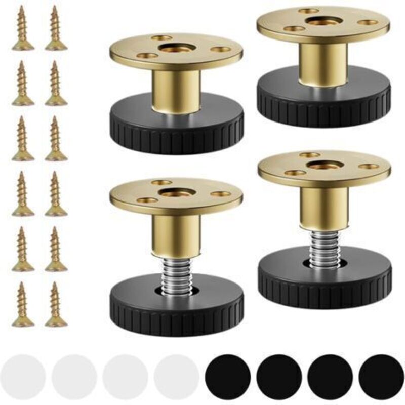 Höhenverstellbare Tischbeine, 4er-set – Höhenverstellbar 33–40 Mm, Inklusive Kratzschutz Und Montagematerial