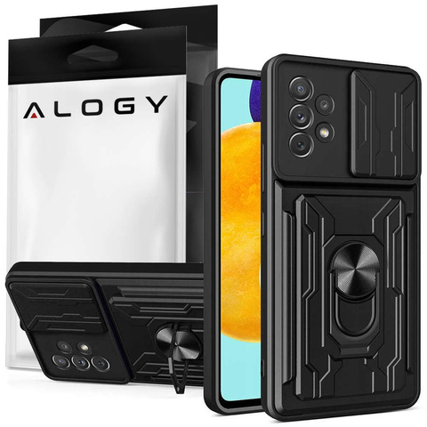 Alogy Camshield Ring Wallet Case Mit Kameraabdeckung Und Brieftasche Für Samsung Galaxy A53 Schwarz
