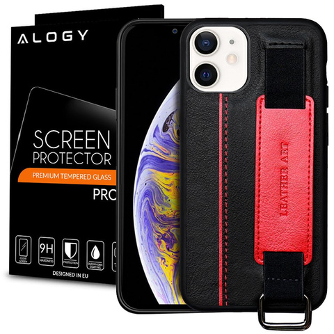 Alogy Lederhülle Für Apple Iphone 12 Mini 5.4 Schwarz + Glas