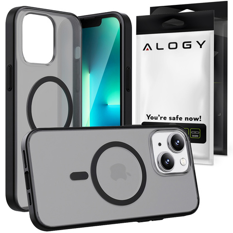 Alogy Magcase Matte Hülle Mit Magnetring Für Apple Iphone 14, Schwarz