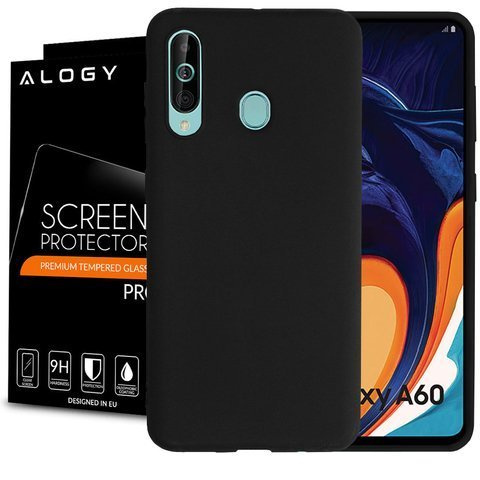 Alogy Slim Case Für Samsung Galaxy A60 Schwarz + Alogy Glas
