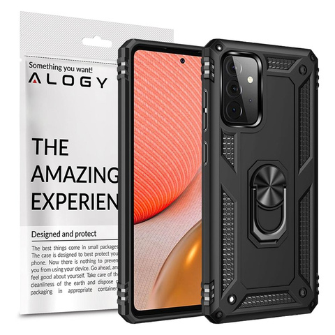Alogy Stand Armor Ring Case Für Samsung Galaxy A72 Schwarz