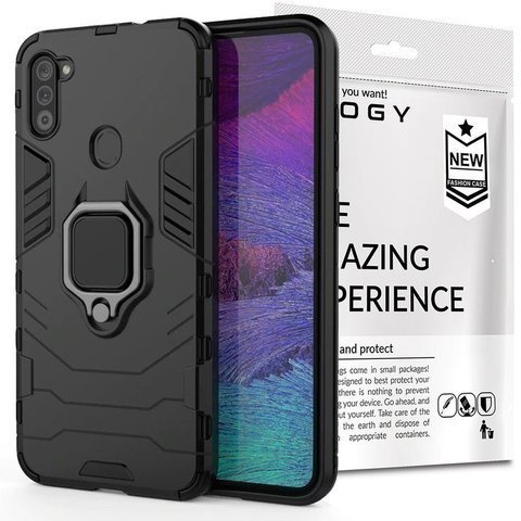 Alogy Stand Ring Armor Case Für Samsung Galaxy M11/ A11 Schwarz