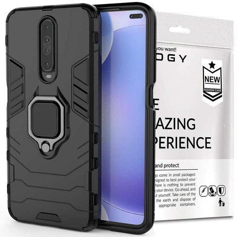 Alogy Stand Ring Armor Case Für Xiaomi Poco X2 Schwarz