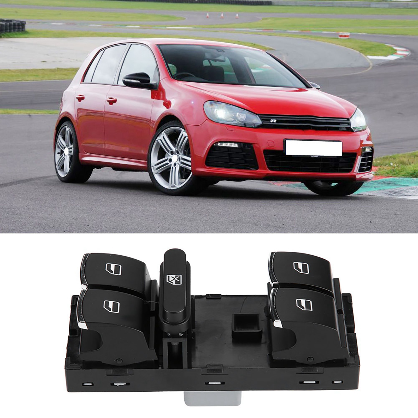 Fensterheberschalter Für Volkswagen Mk5 Mk6 Mit Bedienfeldknopf 5nd 959 857 Abs Schwarz