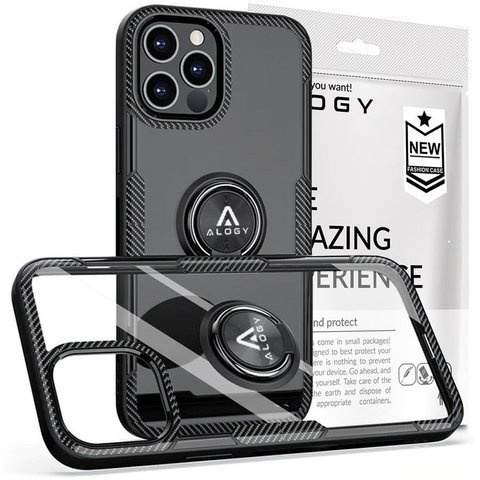 Alogy Ring Holder Armor Case Für Apple Iphone 12/12 Pro Schwarz