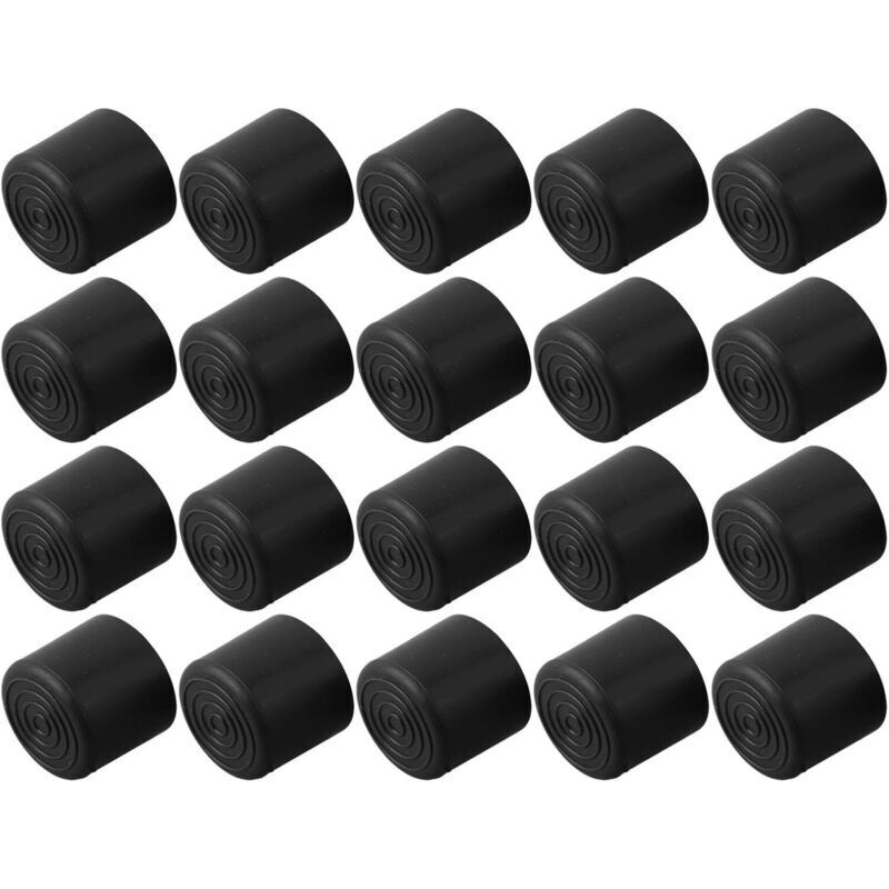 Schwarze Pvc-stuhlbeinkappen Mit Kratzschutz – 20er-pack, 22 Mm Durchmesser, Für Tisch- Und Stuhlbeine