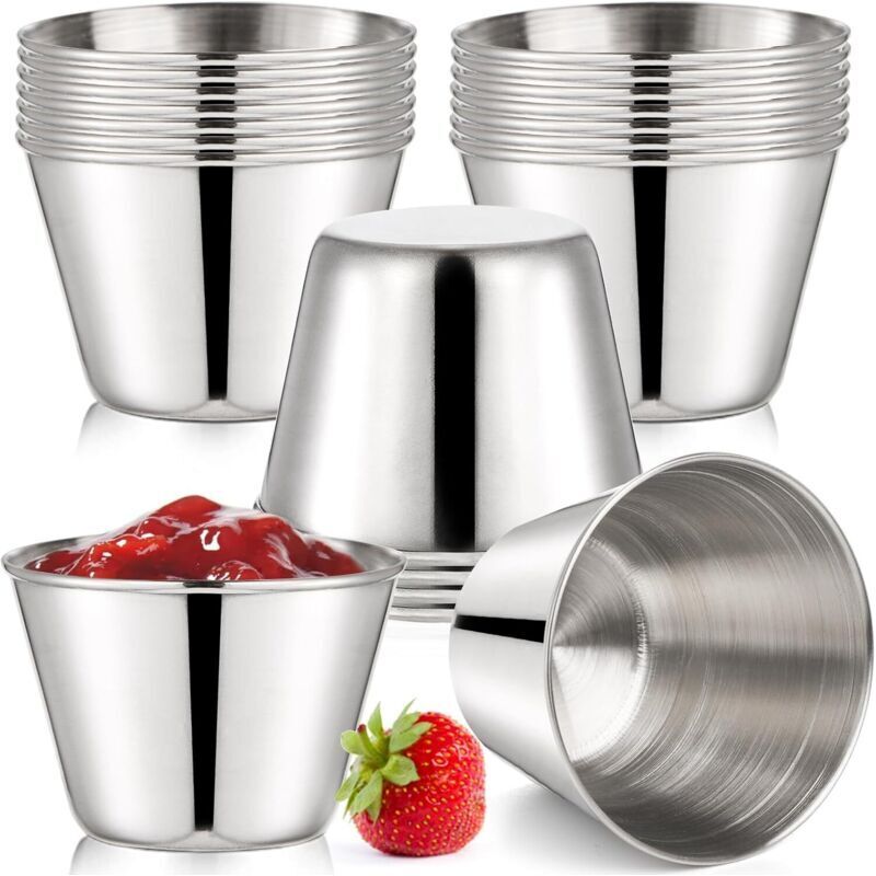 Saucenschalen Aus Edelstahl – 20er-set, 75 Ml, Ideal Für Grillabende, Restaurants Und Den Privaten Gebrauch