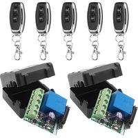 Empfänger, 5 Fernbedienungen, 433-mhz-funkrelaismodul, 12 V Gleichstrom, 100 M Reichweite, Für Garagentore Und Einfahrtstore