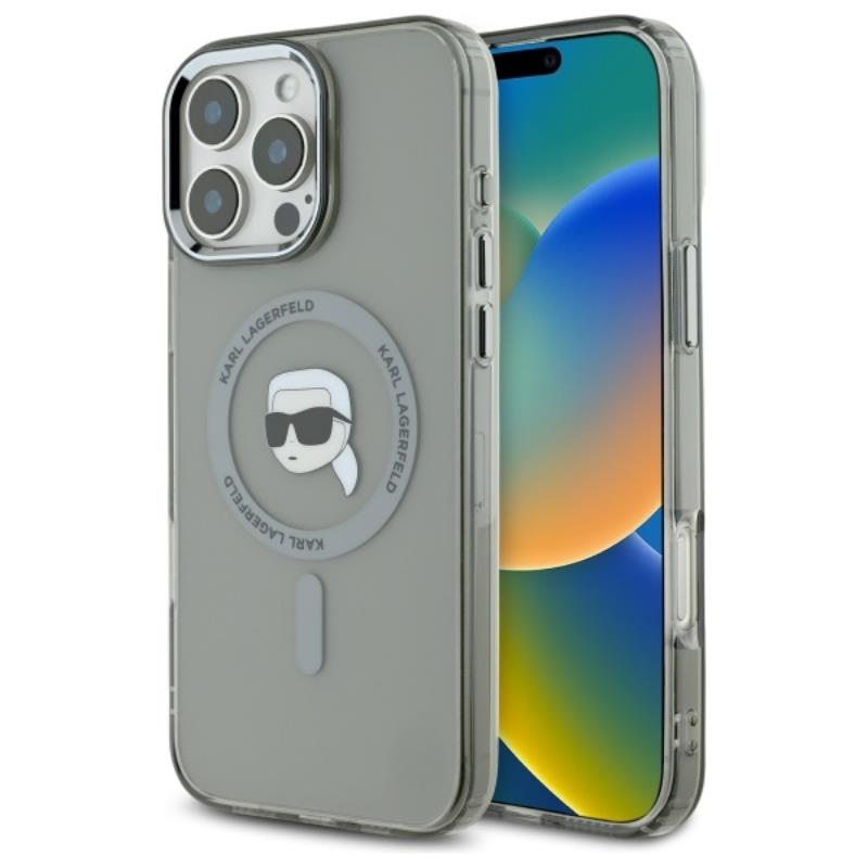 Karl Lagerfeld Iml Metal Karl Head Magsafe - Iphone 16 Pro Max Hülle (schwarz)