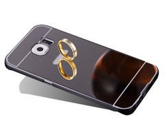 Spiegelnde Schutzhülle Mit Bumper Für Samsung Galaxy S7 Edge, Schwarz