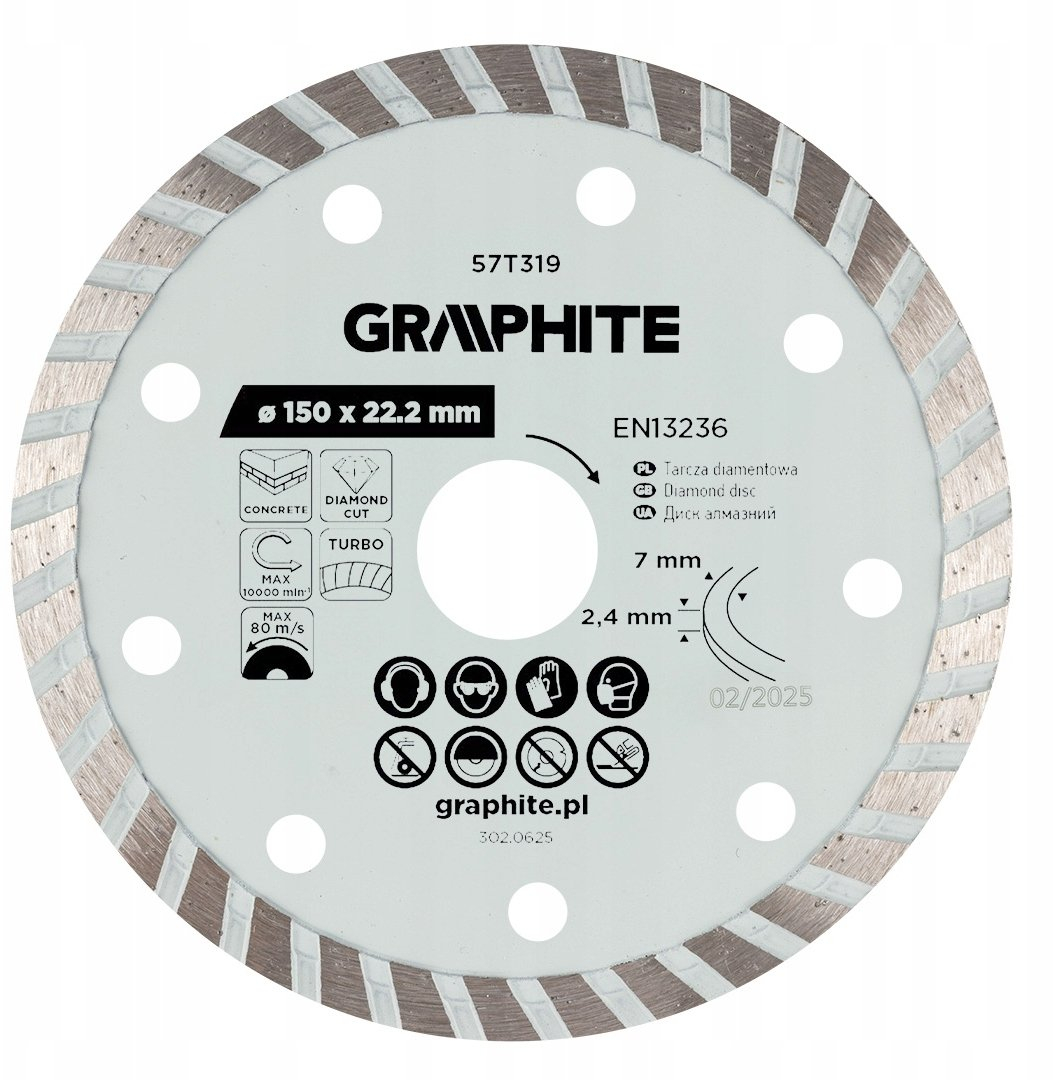 Diamantscheibe Graphite 57t319 150 Mm Turbo
