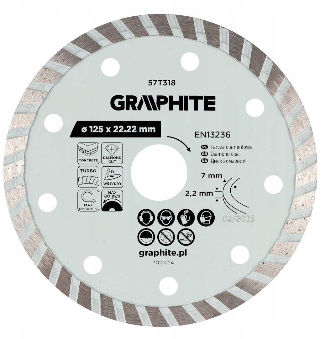 Diamantscheibe Graphite 57t318 Turbo 125 Mm 22,22 Mm