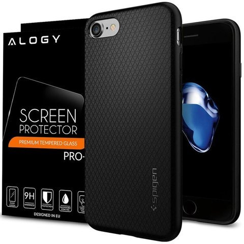 Spigen Liquid Air Hülle Für Apple Iphone 7/8/se 2022/2020, Schwarz + Glas