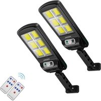 1 X Solar-gartenleuchte, Ip67 Wasserdicht Mit Bewegungsmelder, 6 Cob 120 Leds, 800 W, 6000 Mah, Für Den Außenbereich Und Sicherheitszwecke