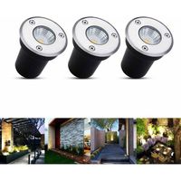 6 Led-bodeneinbaustrahler, 3 W, Ip67 Wasserdicht, Rund, Edelstahl, Warmweißes Licht (3000 K), Für Garten Und Terrasse